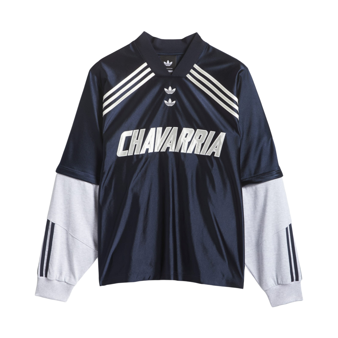 아디다스 x 윌리 차바리아 차바리아 롱 슬리브 저지 레전드 잉크 라이트 그레이 헤더 - KR 사이즈(Adidas x Willy Chavarria Chavarria Long Sleeve Jersey Legend Ink Light Grey Heather - KR Sizing)