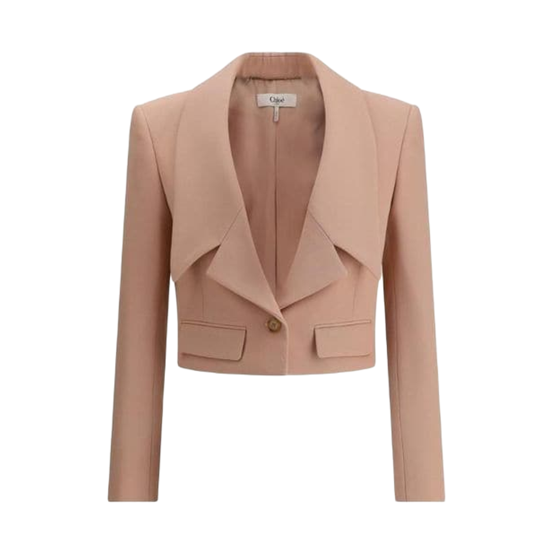 CH25UVE120126H9 (W) Chloe Wool Gabardine Heritage Tailored Jacket Pink