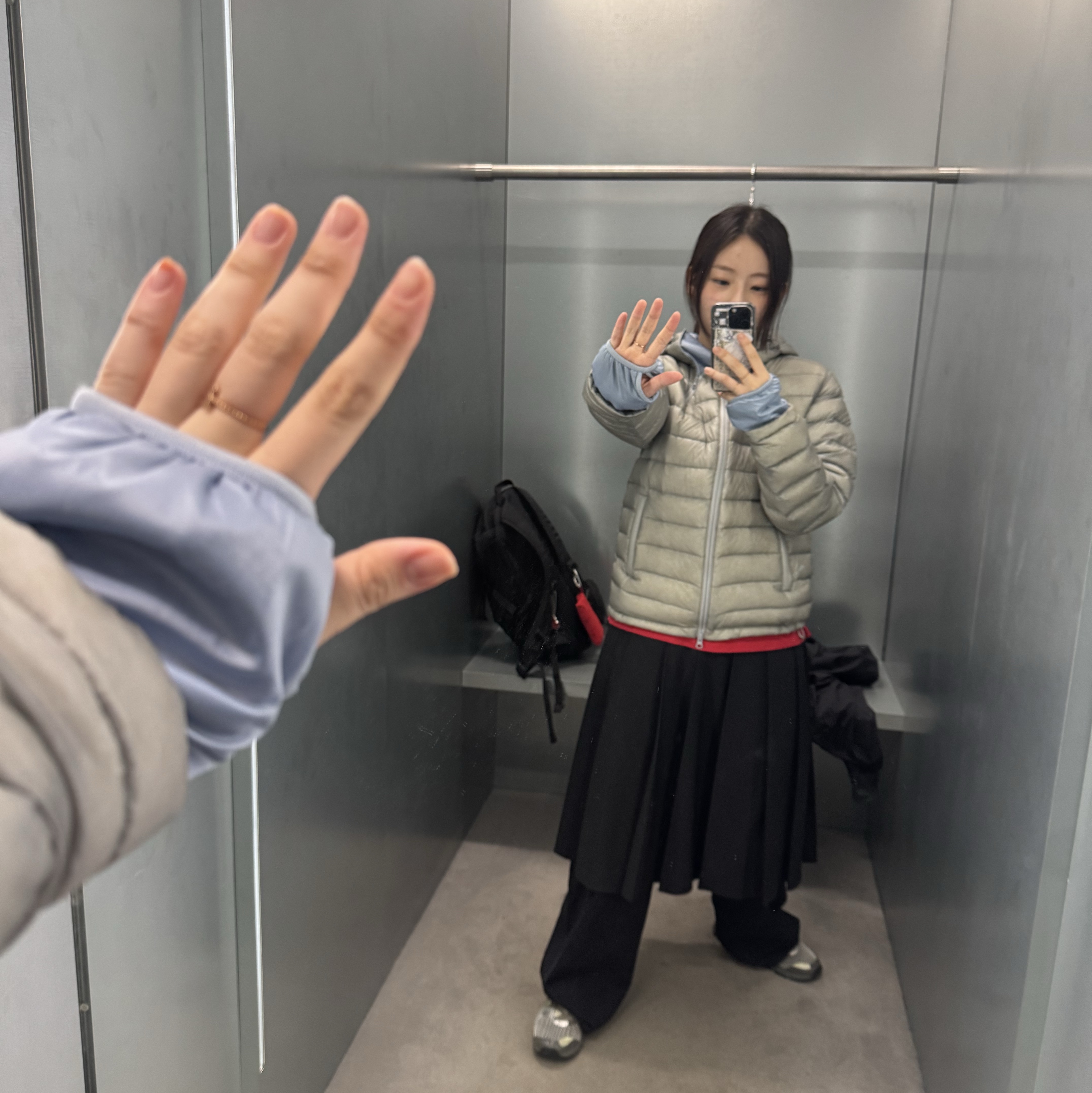 Sansan Gear Suffix Puffer Jacket Grey_25FW 착용 스타일