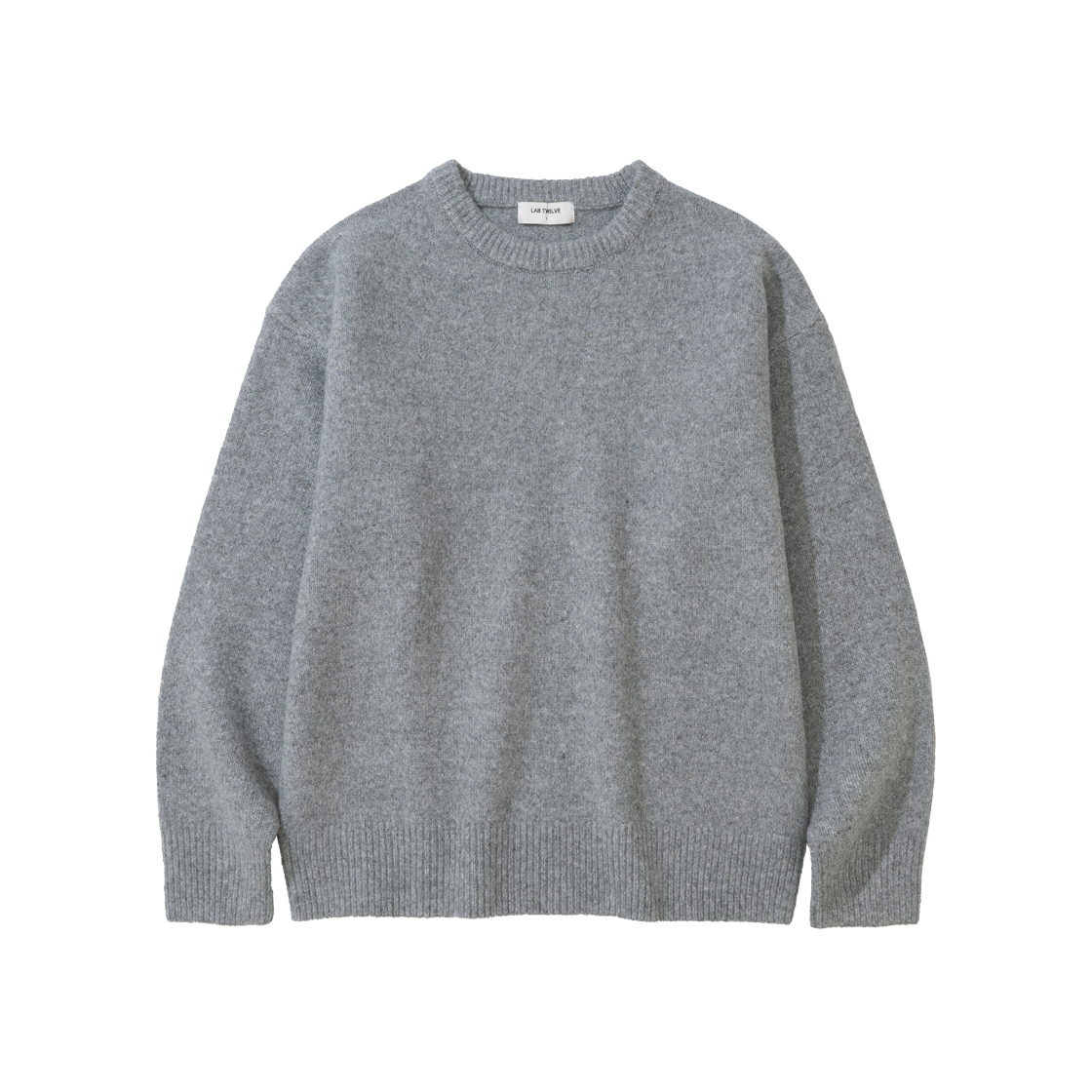 랩트웰브 워셔블 라운드넥 니트 (멜란지 그레이)(LAB TWELVE Washable Round Neck Knit (Melange Gray))