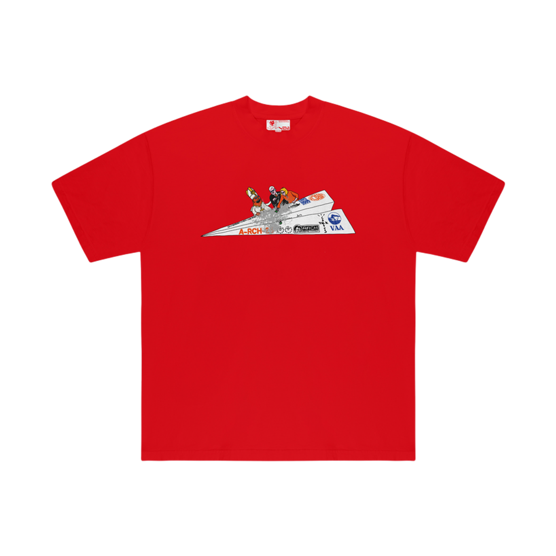 트래비스 스캇 캑터스 잭 x 아치 페이퍼 플레인 티셔츠 레드(Travis Scott Cactus Jack x ARCH Paper Plane T-Shirt Red) - 1