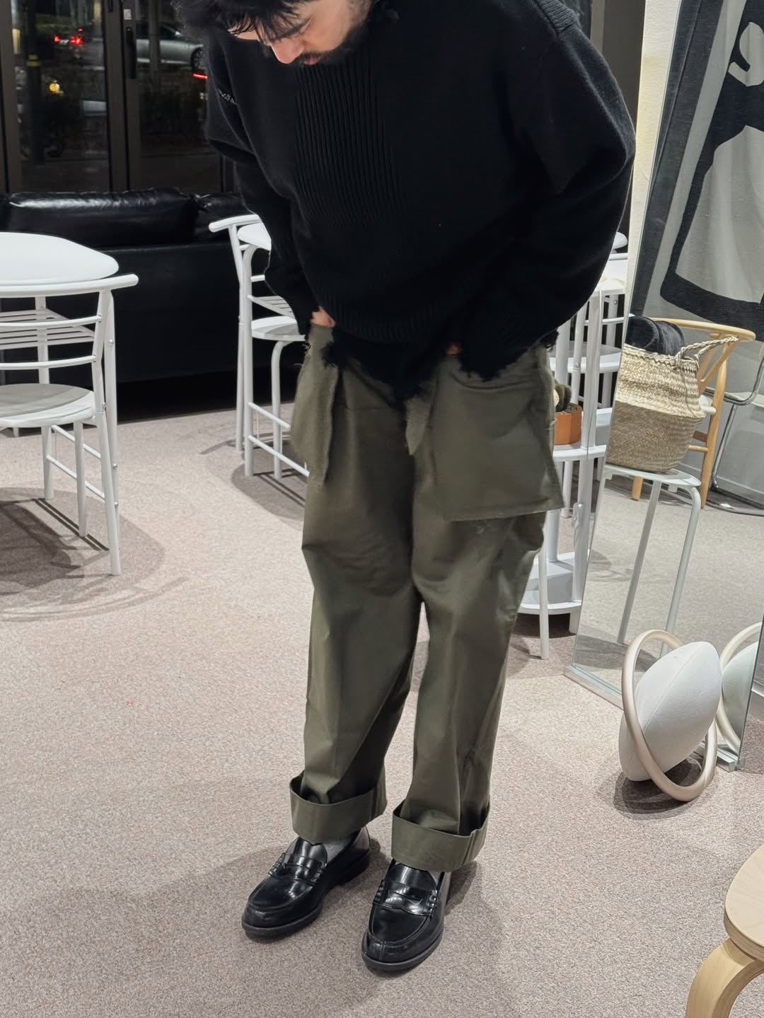 HARUTA X Insane Garage IG906 Black Penny Loafer 착용 스타일 - 6