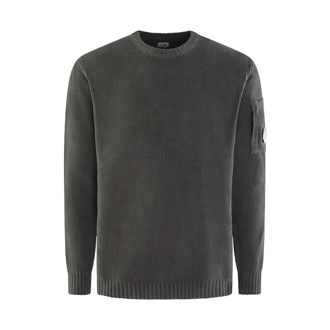C.P. 컴퍼니 코튼 셔닐 크루넥 스웨터 다크 쉐도우 그레이 - 25FW(C.P. Company Cotton Chenille Crewneck Sweater Dark Shadow Grey - 25FW)