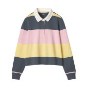 (W) Uniqlo x JW Anderson Boxy Rugger Polo Shirt Stripe Blue - KR