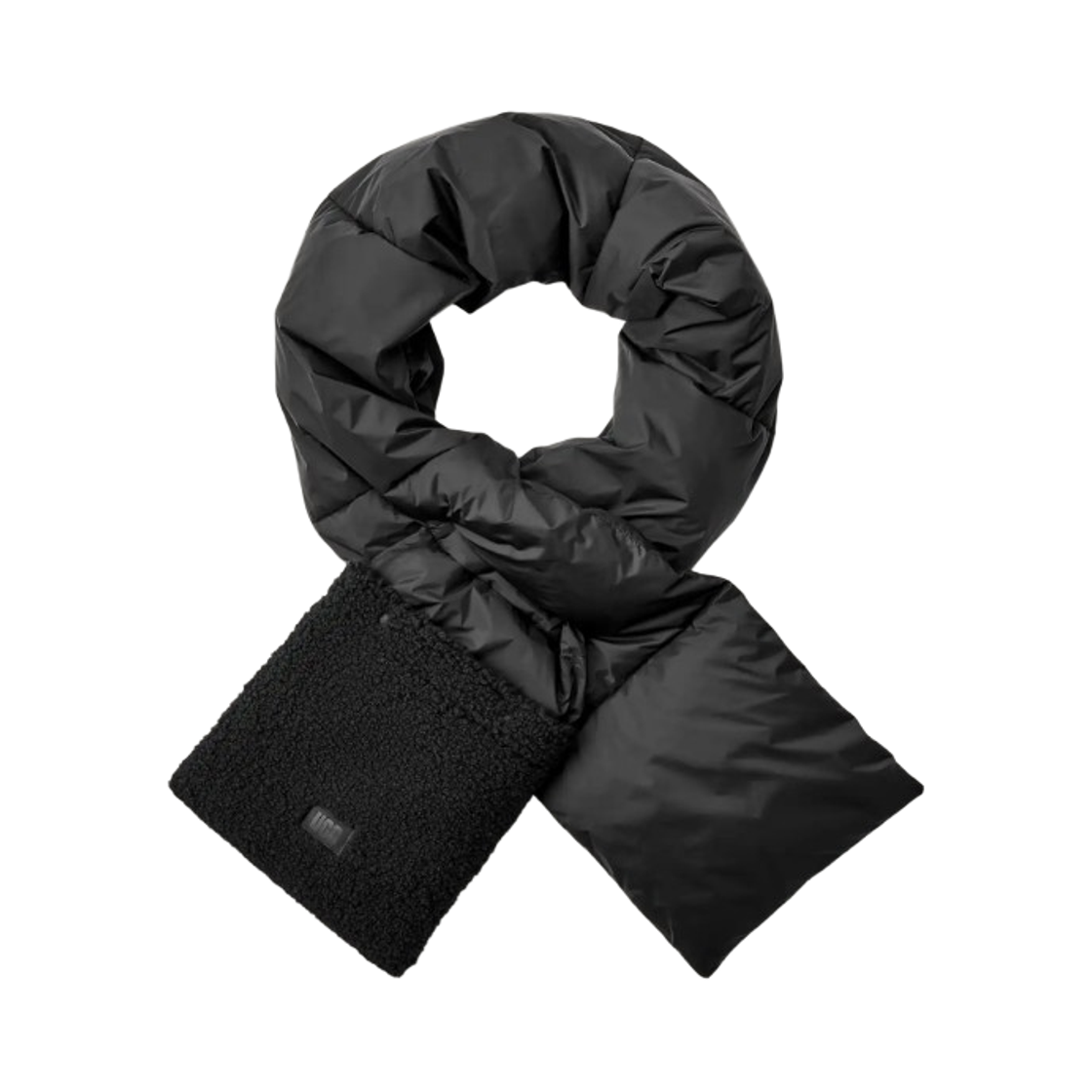 102822-BLK (W) UGG AW Fluff Packable Muffler Black