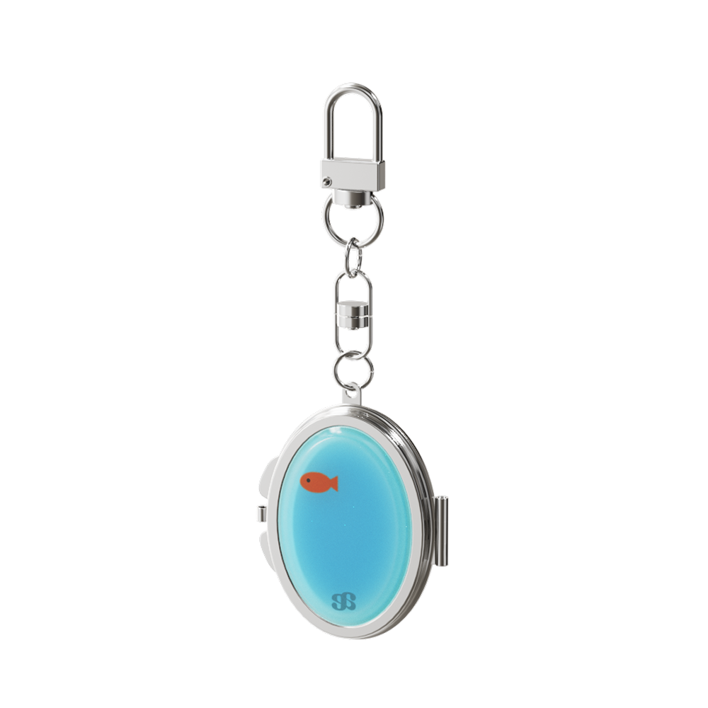 어프어프 블루 리플 거울키링(earpearp Blue Ripple Mirror Key Chain)