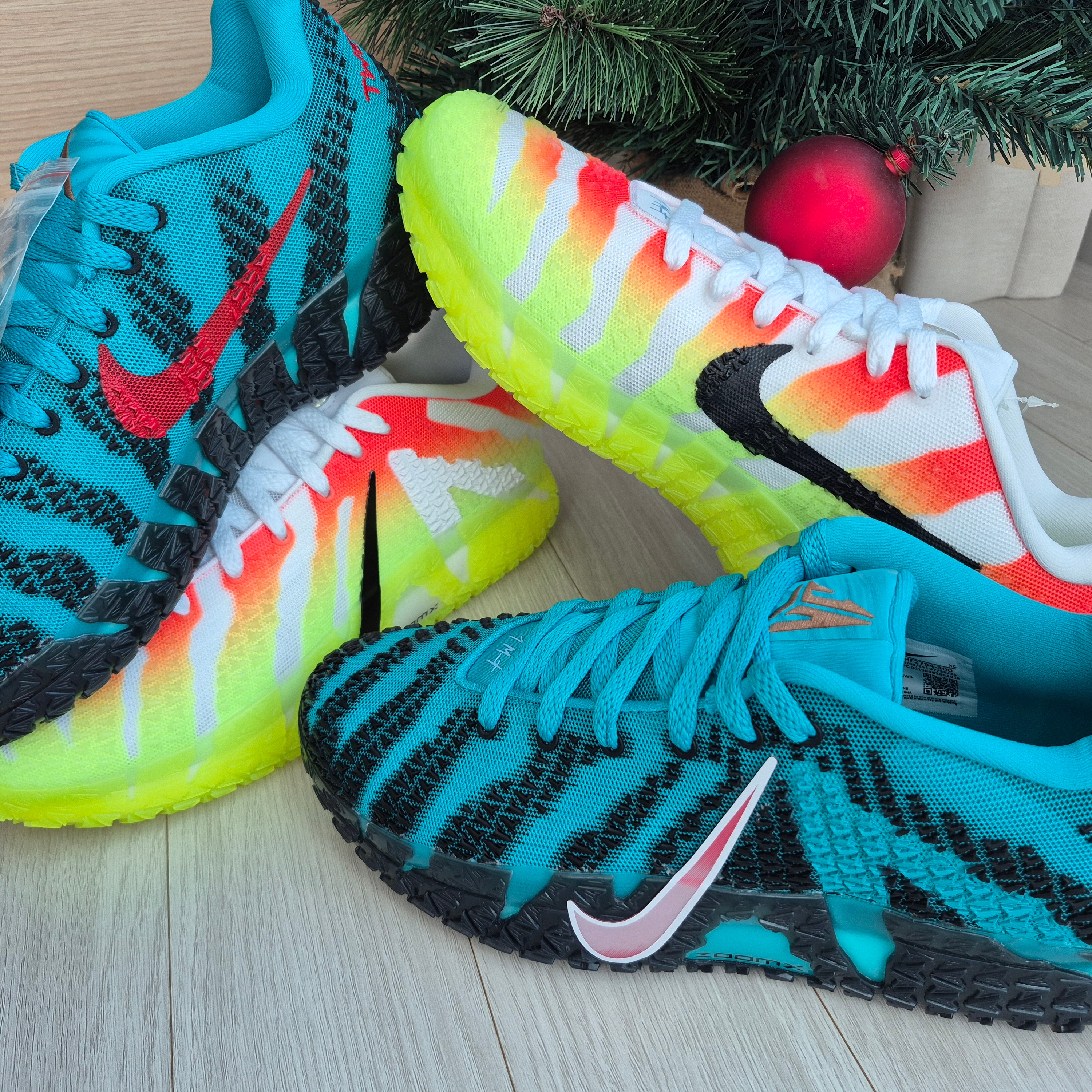 Nike Ja 3 EP Scratch 3.0 Turbo Green Black, Nike Ja 3 EP White Bright Crimson 착용 스타일 - 1