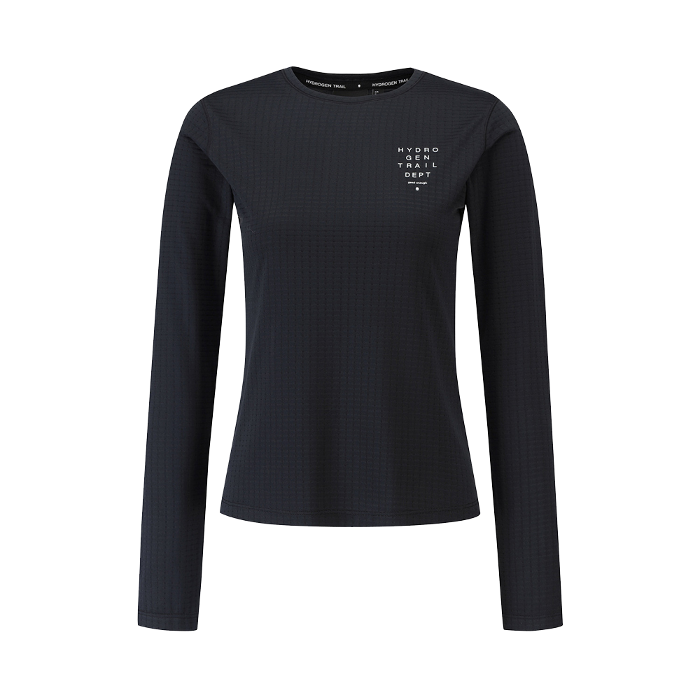 H21D3TR104 HYDROGEN Women's Trail Running Long-Sleeve Crew Neck T-Shirt Black