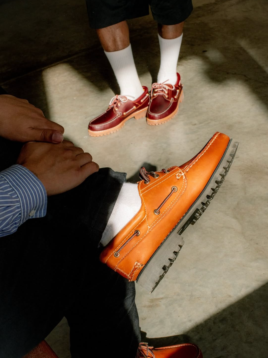 Timberland x Thisisneverthat 3-Eye Authentic Boat Shoes Brown - Wide, Timberland Classic 3-Eye Boat Shoes Brown - Wide 착용 스타일 - 4