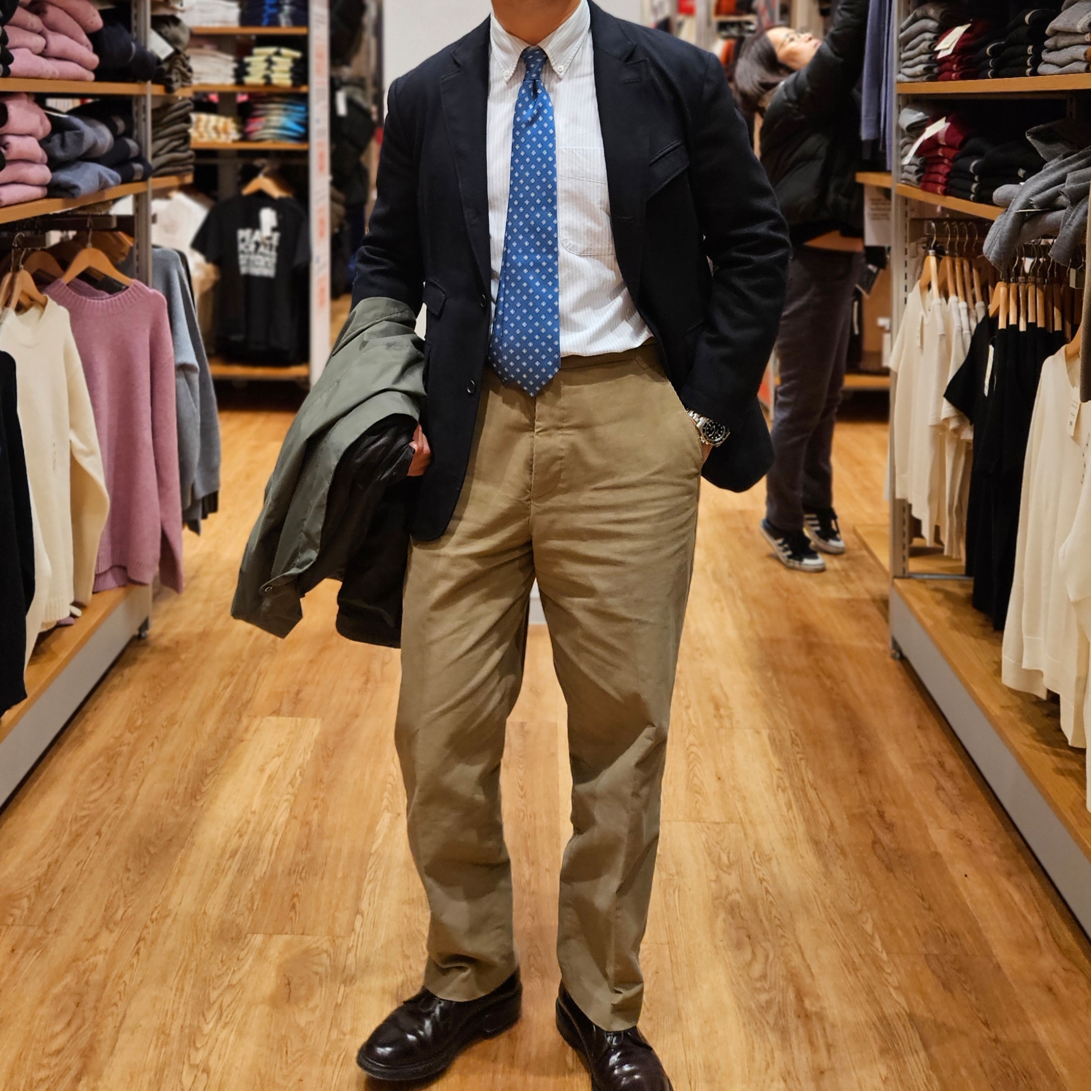 Alden 990 Shell Cordovan Plain Toe Blucher Color 8 - D, Rolex Submariner 41mm 124060 Black Oyster 착용 스타일 - 2