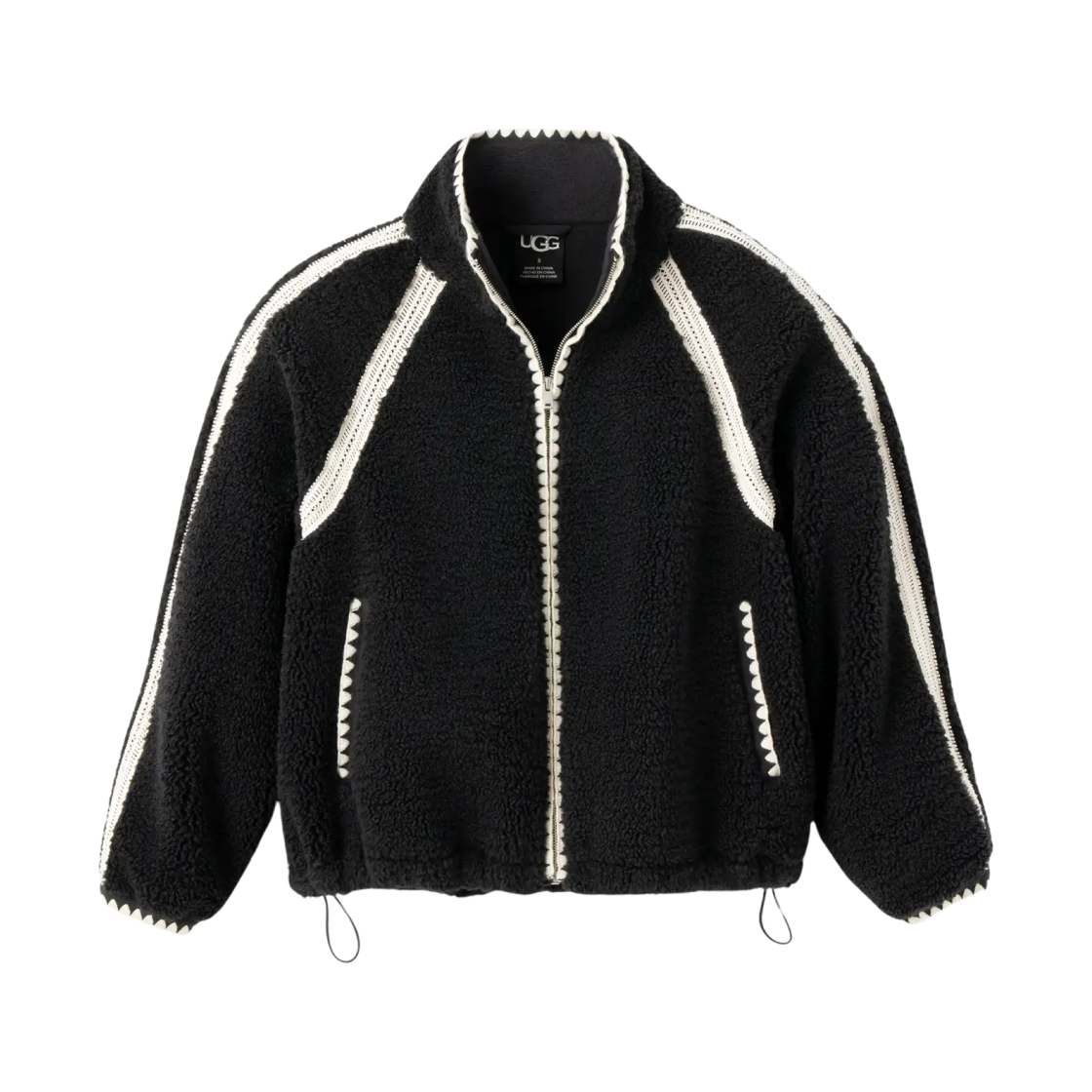 1161670-BLK (W) UGG Nikia Crochet UGGfluff Jacket Black