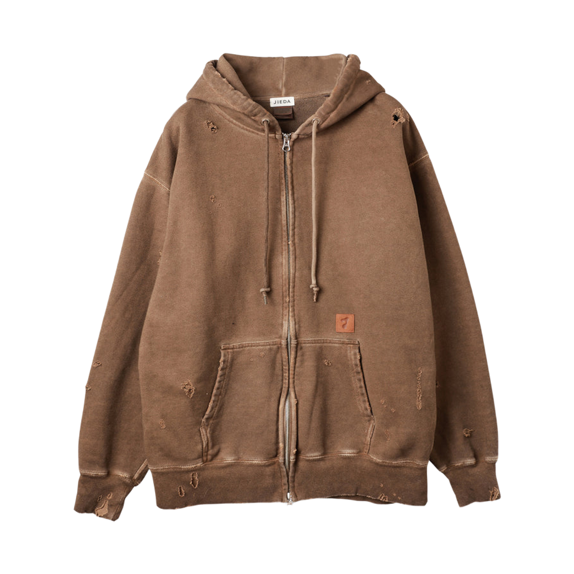 지에다 버지니아 데미지 집 파카 브라운(Jieda Virginia Damage Zip Parka Brown)