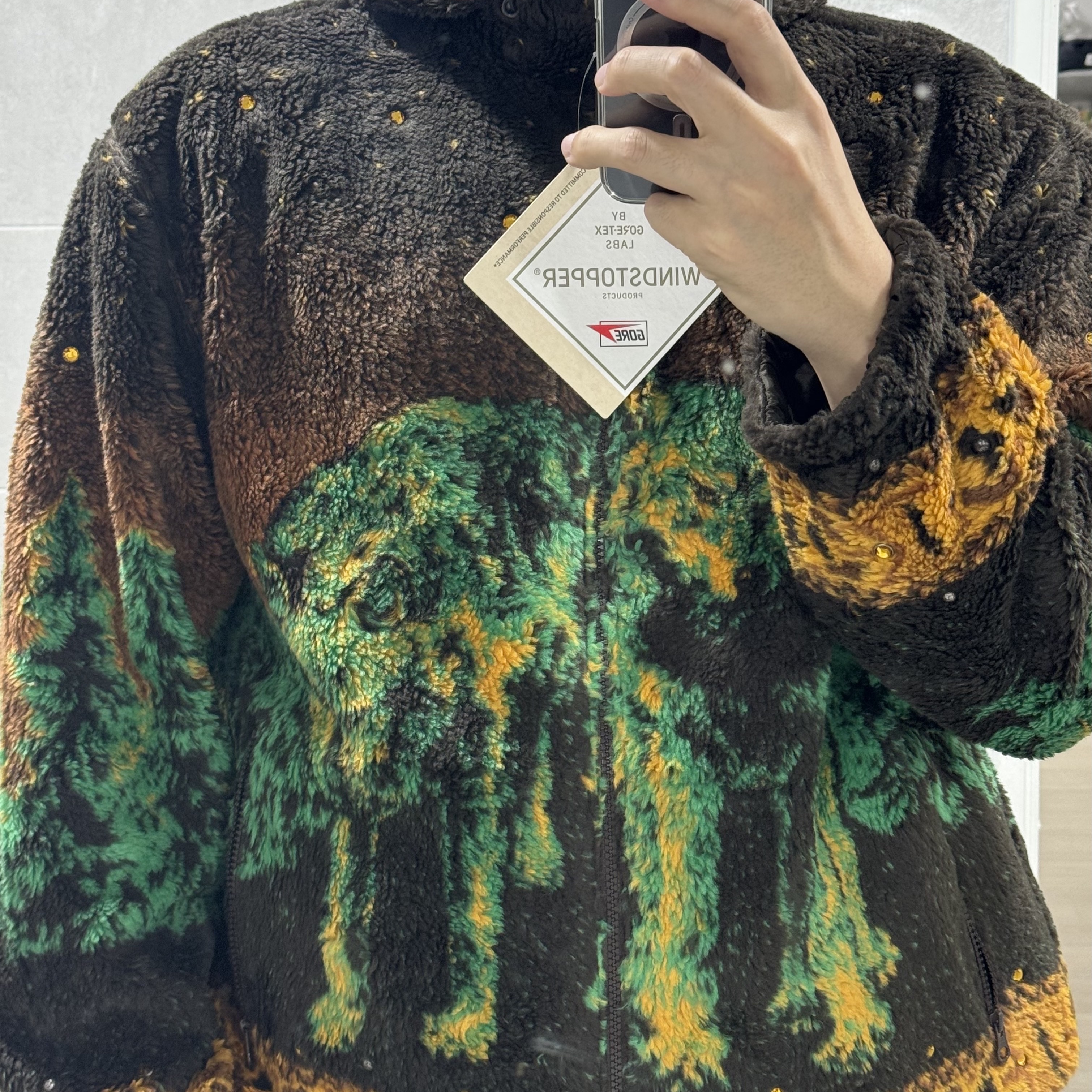 Supreme x B.B. Simon Reversible Hooded Fleece Jacket Brown - 25FW 착용 스타일