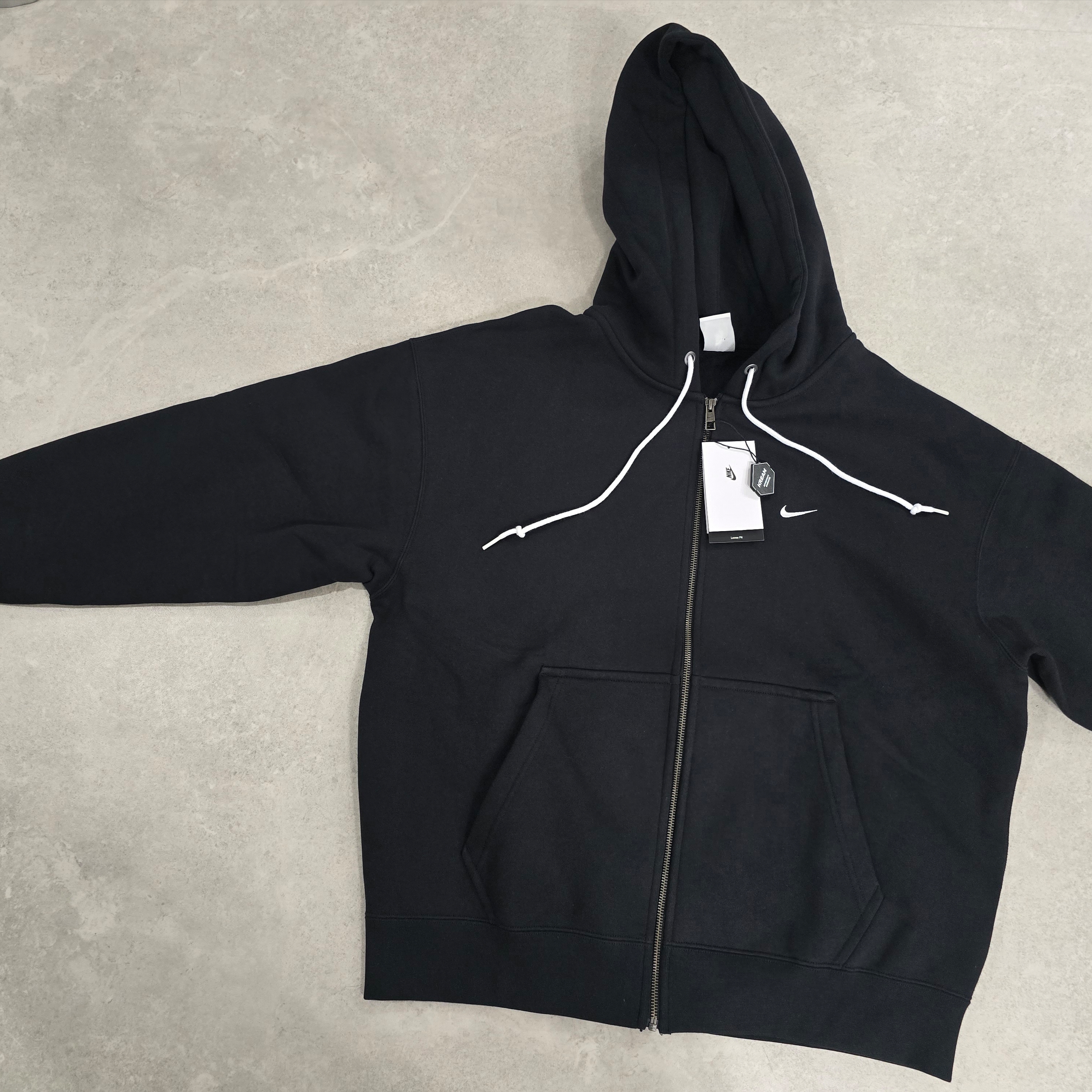 Nike NRG Solo Swoosh Full Zip Hoodie Black - Asia 착용 스타일