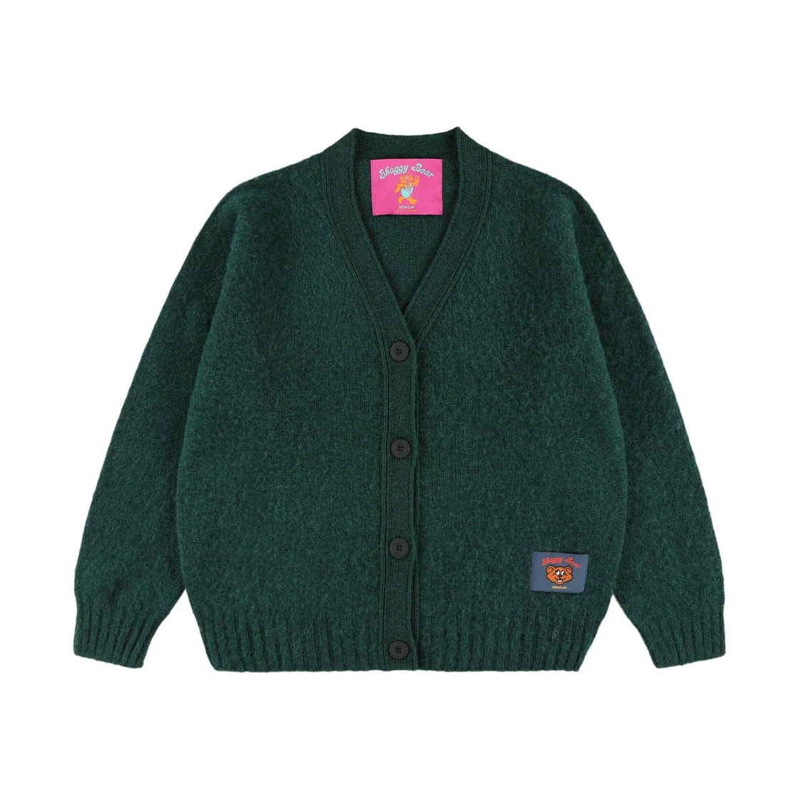 - (W) Howlin Shaggy Bear Cardigan Forest