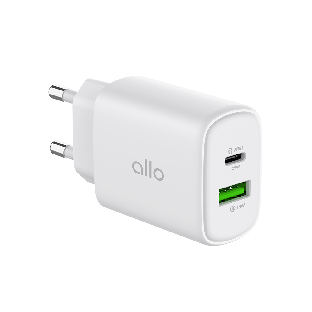 알로코리아 라이트 GaN 25W 갤럭시 아이폰 초고속 멀티 충전기 어댑터 UC225GPD(AlloKorea Light GaN 25W Galaxy iPhone Super High Speed Multi Charger Adapter UC225GPD)