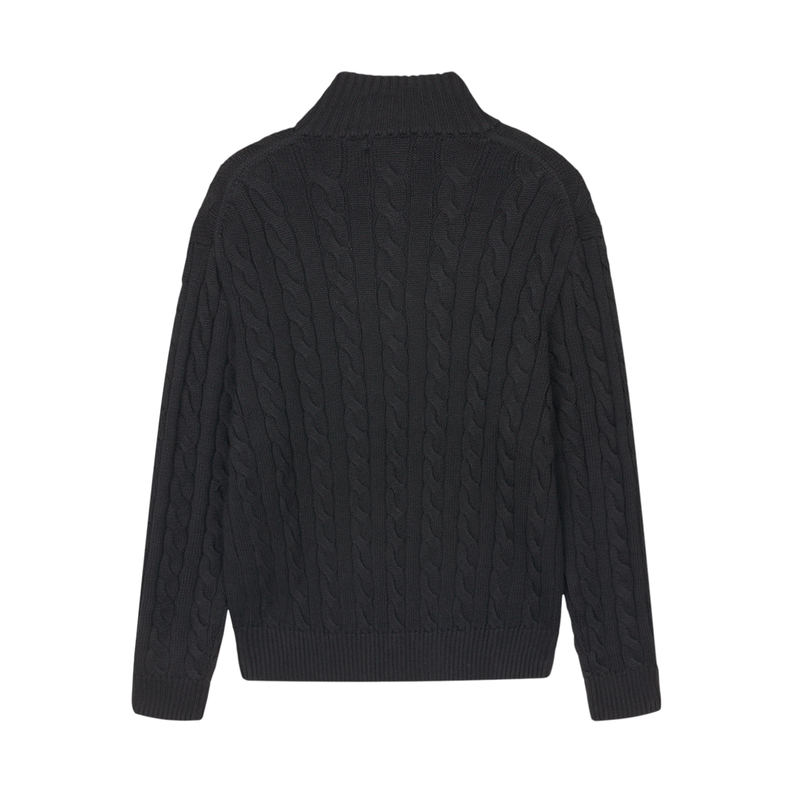 [10%적립] 폴로 랄프 로렌 케이블 니트 코튼 쿼터 지퍼 스웨터 폴로 블랙 - 26SS([10%적립] Polo Ralph Lauren Cable Knit Cotton Quarter Zip Sweater Polo Black - 26SS) - 2