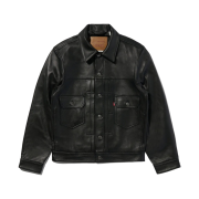 Levi's Premium Type II Trucker Leather Jacket Black
