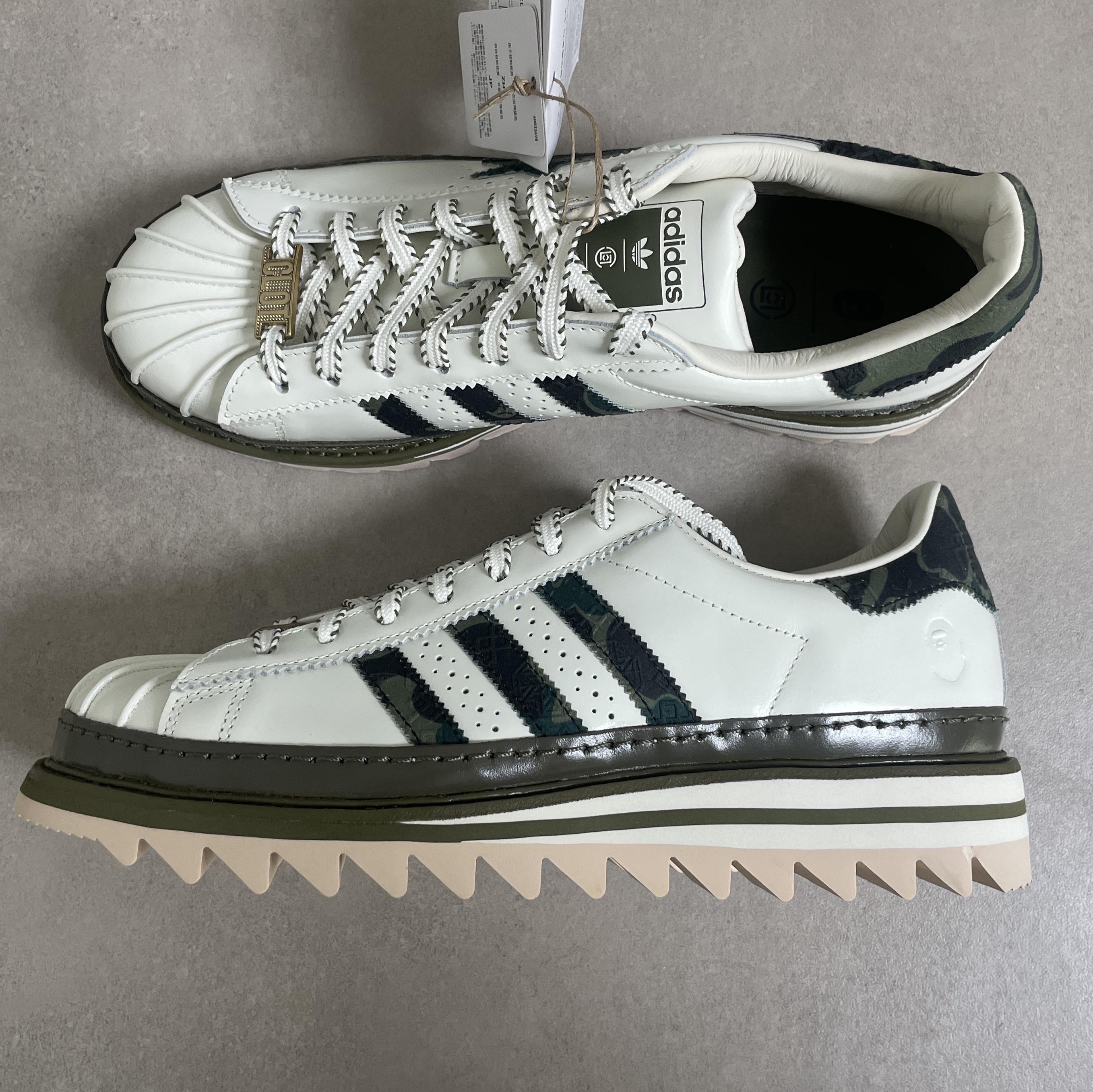 Adidas x BAPE x Edison Chen Clot Superstar Off White Branch 착용 스타일 - 2