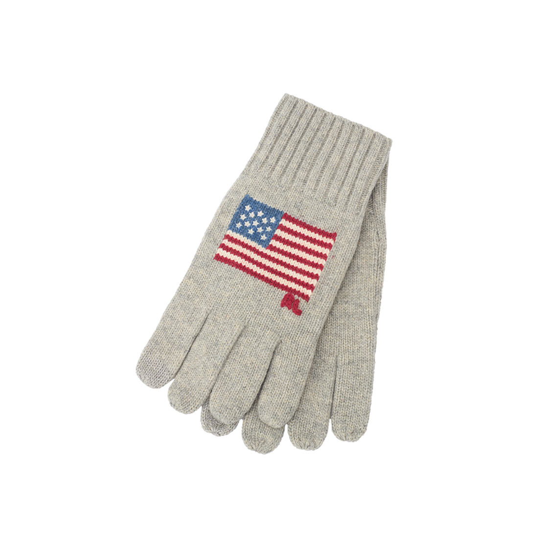 KM6AGV1RL109GY [10%적립] Polo Ralph Lauren Flag Intarsia Wool Blend Touch Gloves Andover Heather - 26SS