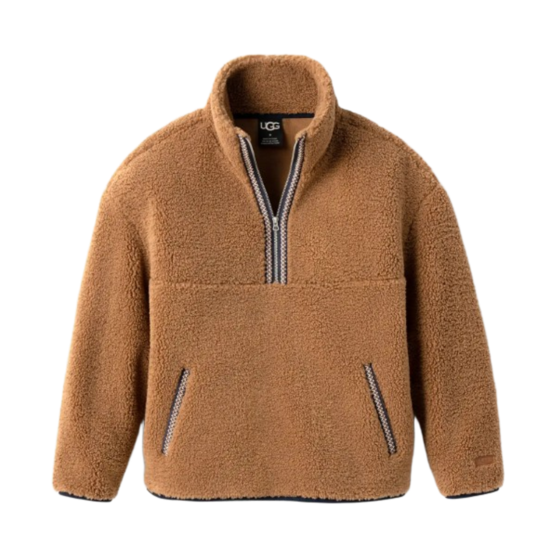 1158630-CHE UGG UGGbraid Half Zip Chestnut