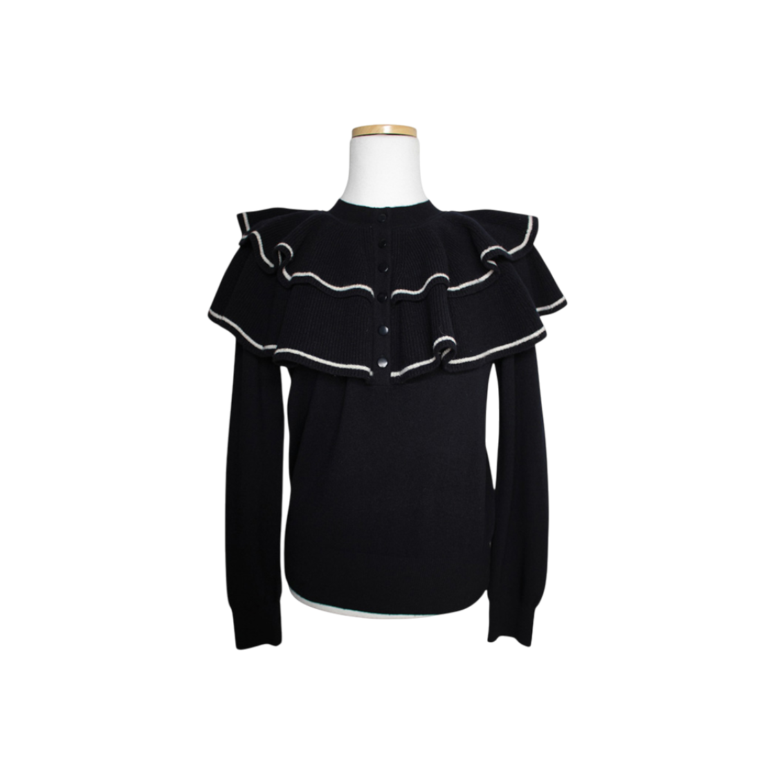 산드로 미드나잇블루 프릴 니트 상의 44, 55(Sandro Midnight Blue Frill Knit Top 44, 55)