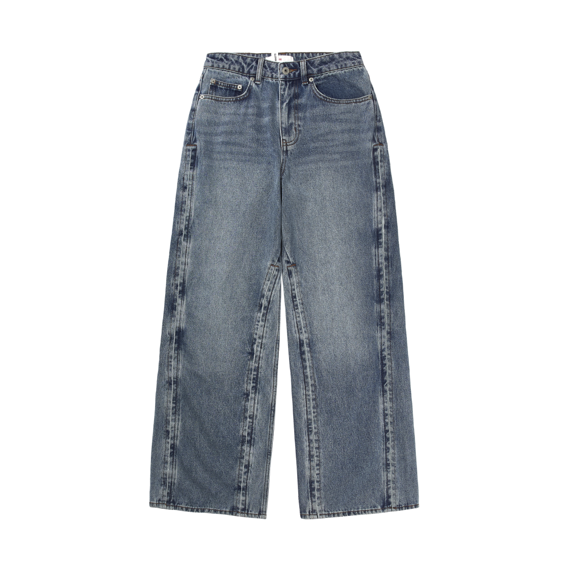 (W) 에이치앤엠 사이드 슬릿 와이드 진 데님 블루((W) H&M Side Slit Wide Jeans Denim Blue)