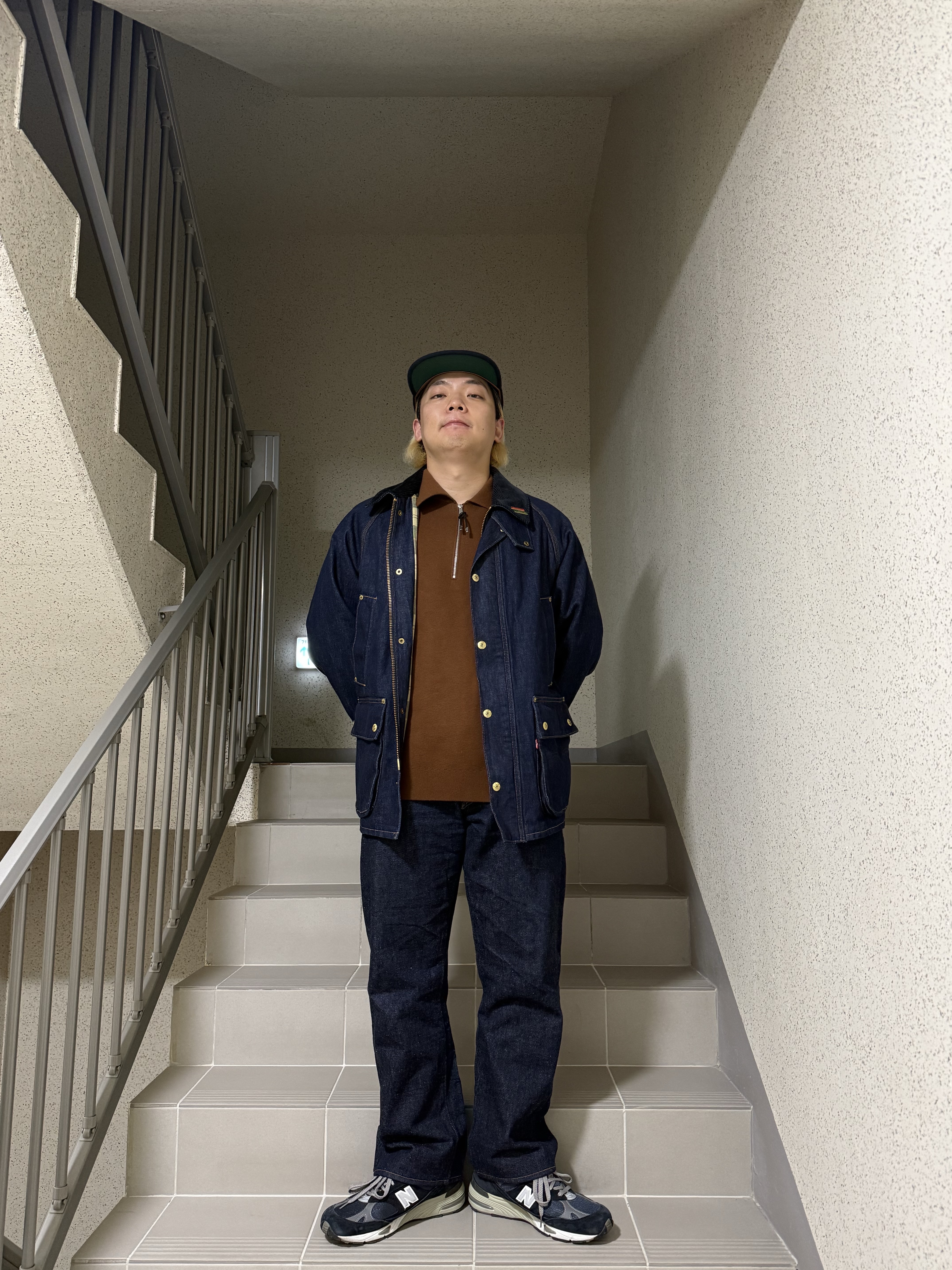 New Balance 991 Made in UK Navy 착용 스타일 - 5