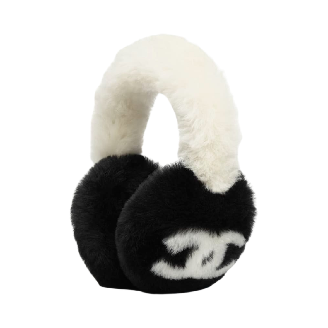 AAB261-B21473-U2760 Chanel Earmuffs Shearling Lambskin Black Ecru