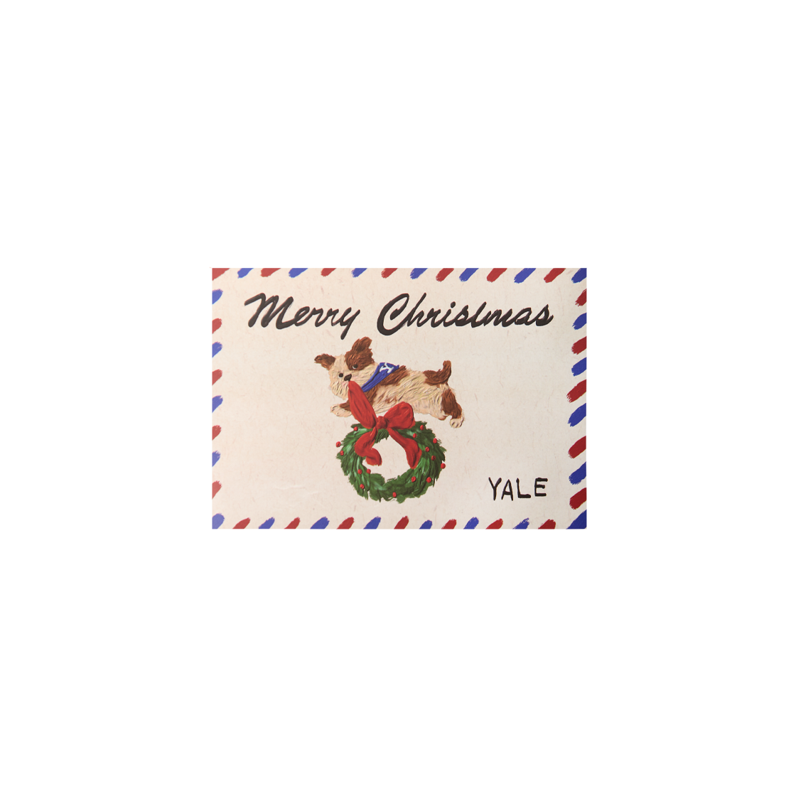 YFX2GD707ARD Yale Christmas Postcard Red