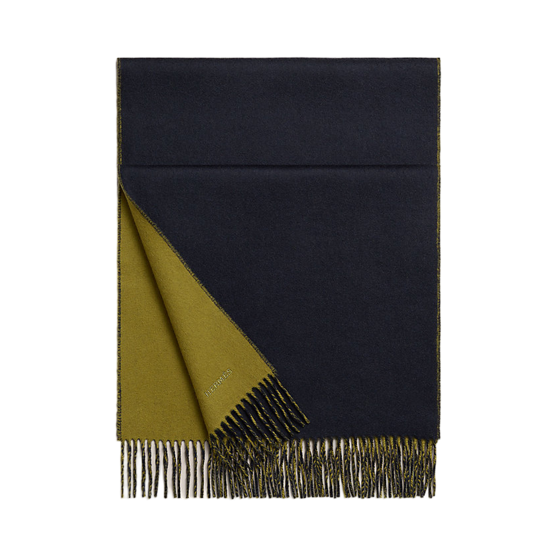 에르메스 렉토 베르소 머플러 샤르트뢰즈 마린(Hermes Recto Verso Muffler Chartreuse Marine)