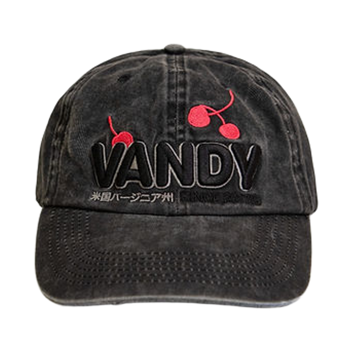 반디 더 핑크 체리 캡 워시드 블랙(Vandy The Pink Cherry Cap Washed Black)