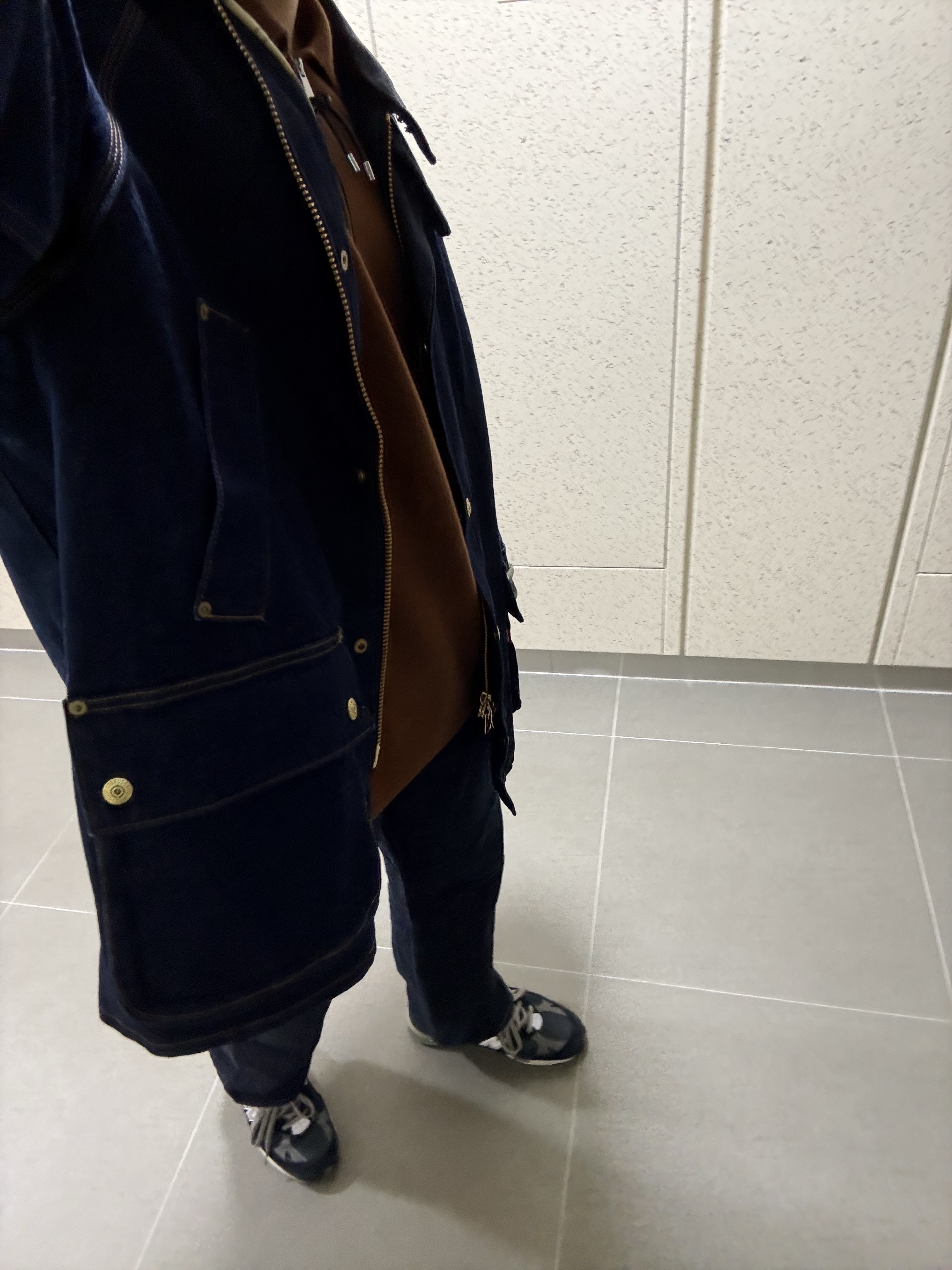 New Balance 991 Made in UK Navy 착용 스타일 - 2