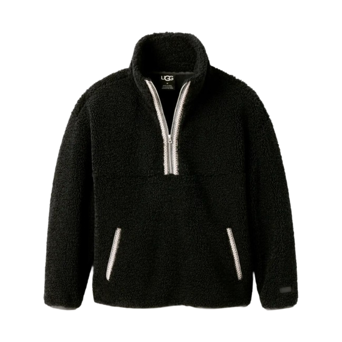어그 어그브레이드 하프 집 블랙(UGG UGGbraid Half Zip Black)