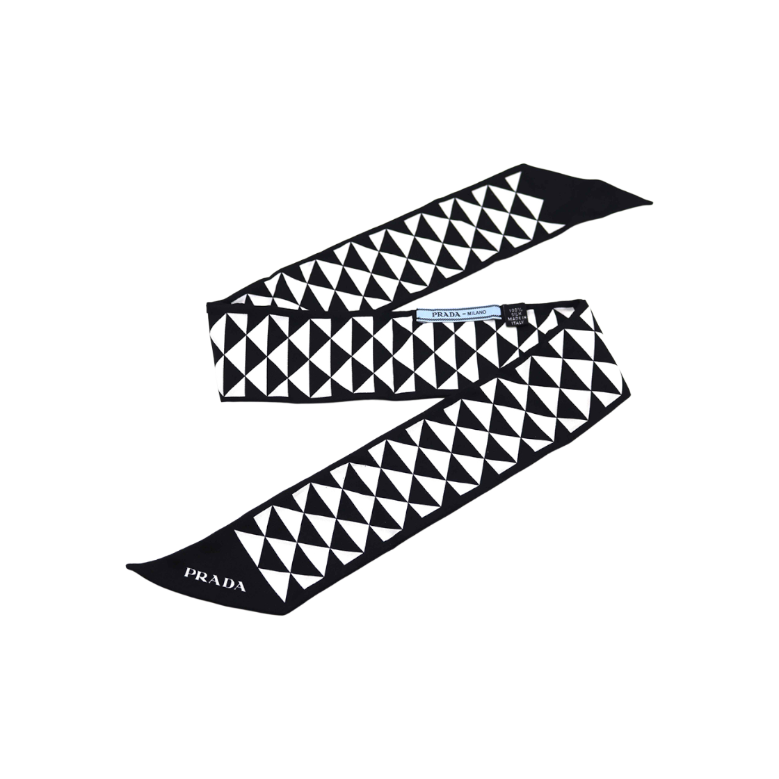 ITHF2V459T9M Prada Printed Silk Twilly Scarf
