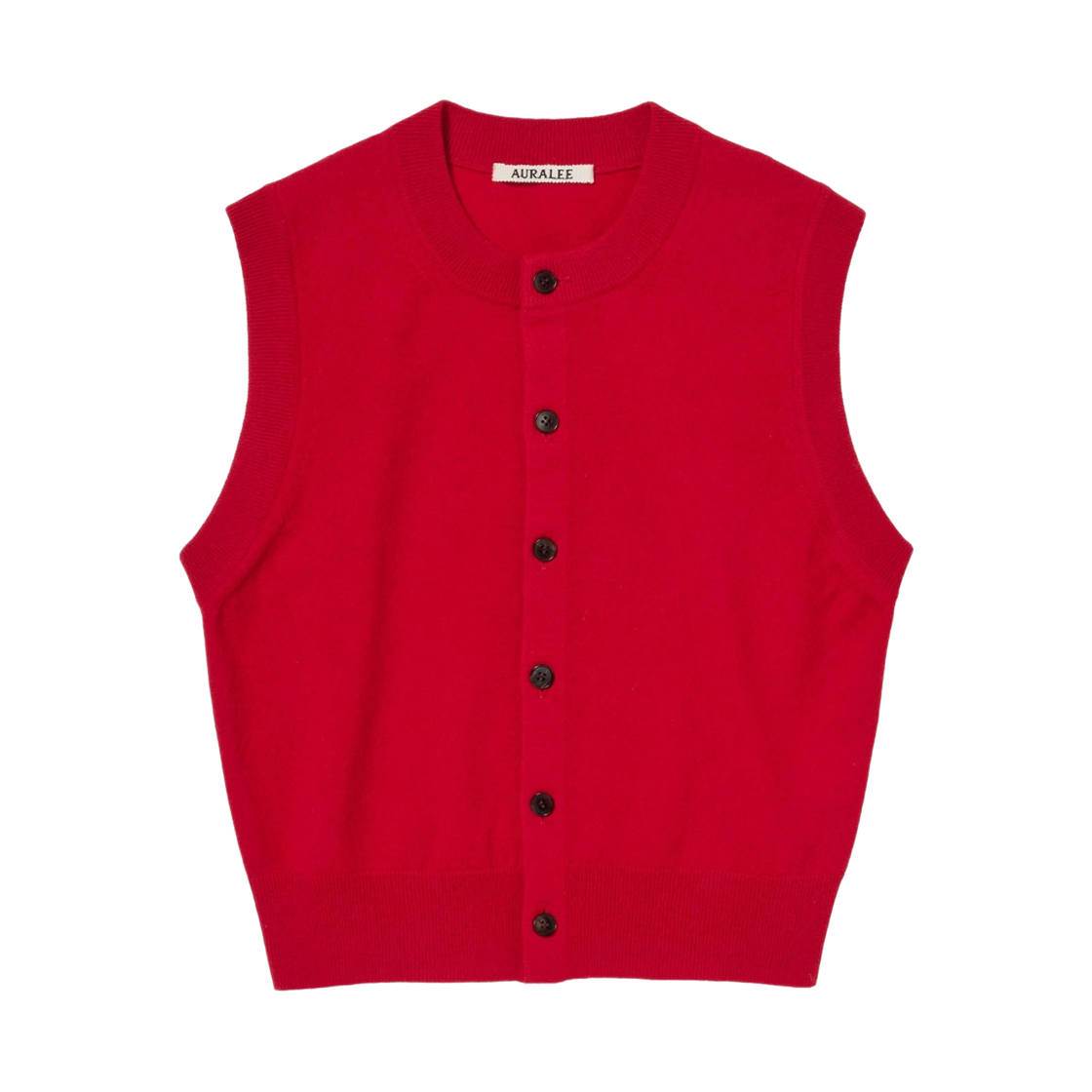 A25AV06CK (W) Auralee High Twist Wool Knit Vest Red