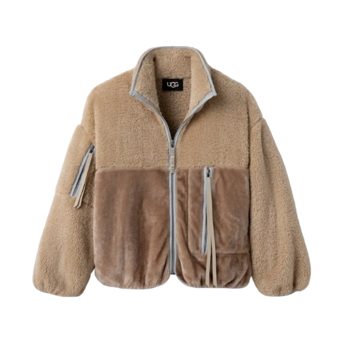 (W) 어그 마를린 쉐르파 자켓 II 샌드스톤 아이스 잼((W) Ugg Marlene Sherpa Jacket II Sandstone Ice Jam)