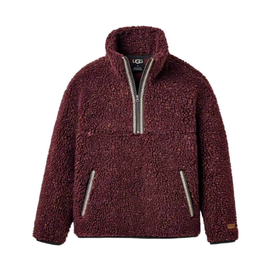 1172252-WGRP UGG UGGbraid Confetti Half Zip Wild Grape