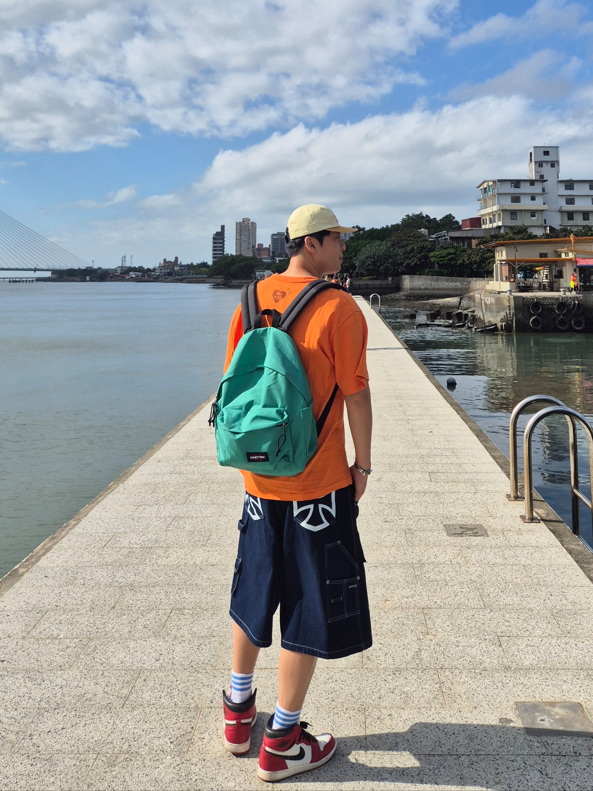 Human Made Color T-Shirt Orange, Supreme Pigment 2-Tone Camp Cap Natural - 24SS 착용 스타일 - 5