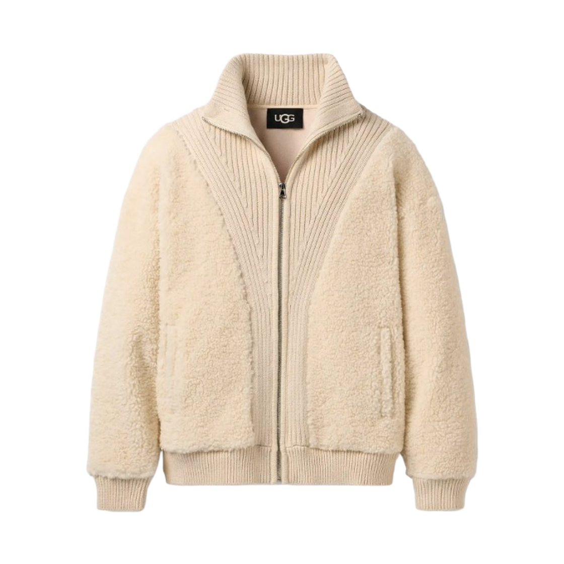 (W) 어그 이사나 샤토 니트 풀 집 크림((W) Ugg Isannah Chateau Knit Full Zip Cream)