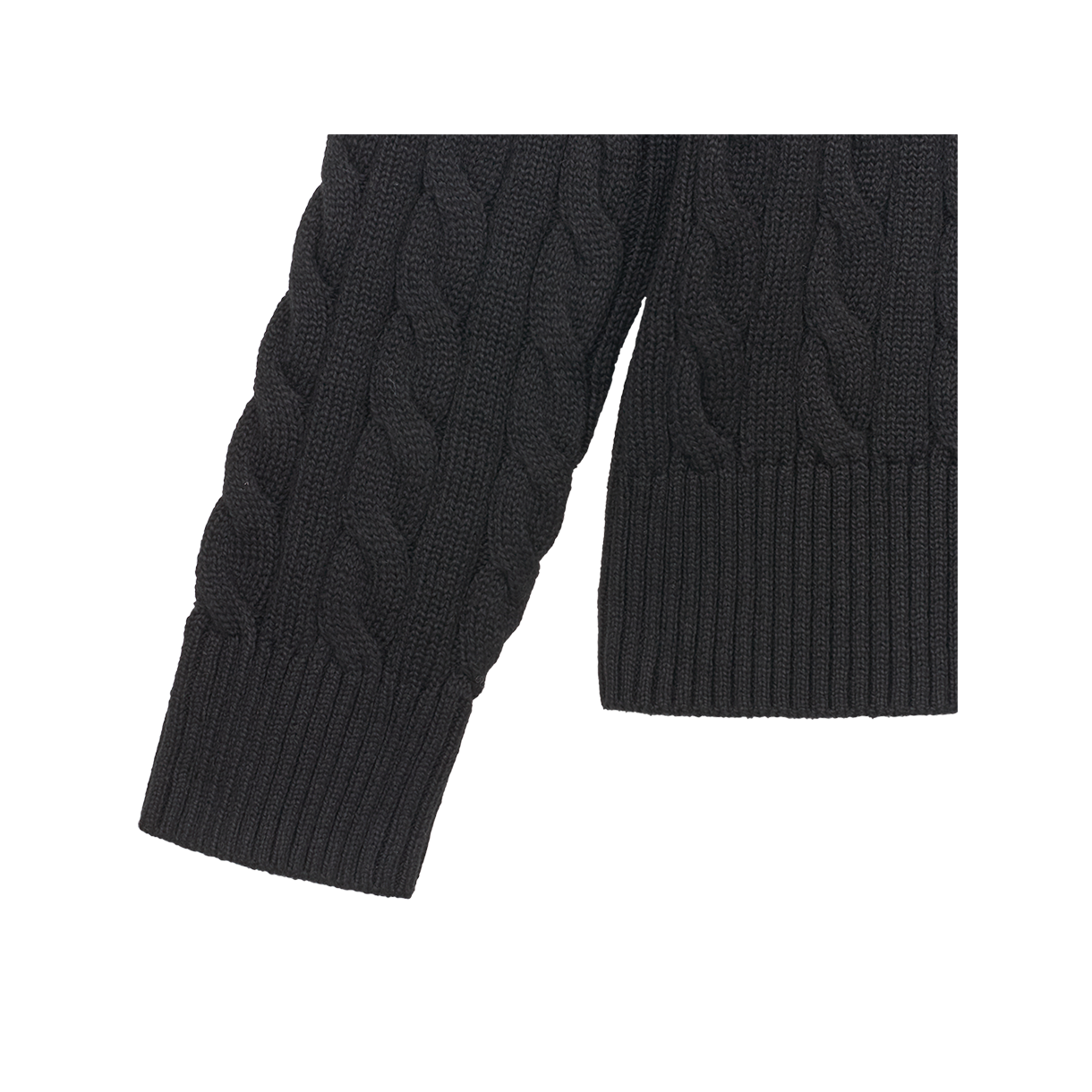 [10%적립] 폴로 랄프 로렌 케이블 니트 코튼 쿼터 지퍼 스웨터 폴로 블랙 - 26SS([10%적립] Polo Ralph Lauren Cable Knit Cotton Quarter Zip Sweater Polo Black - 26SS) - 5