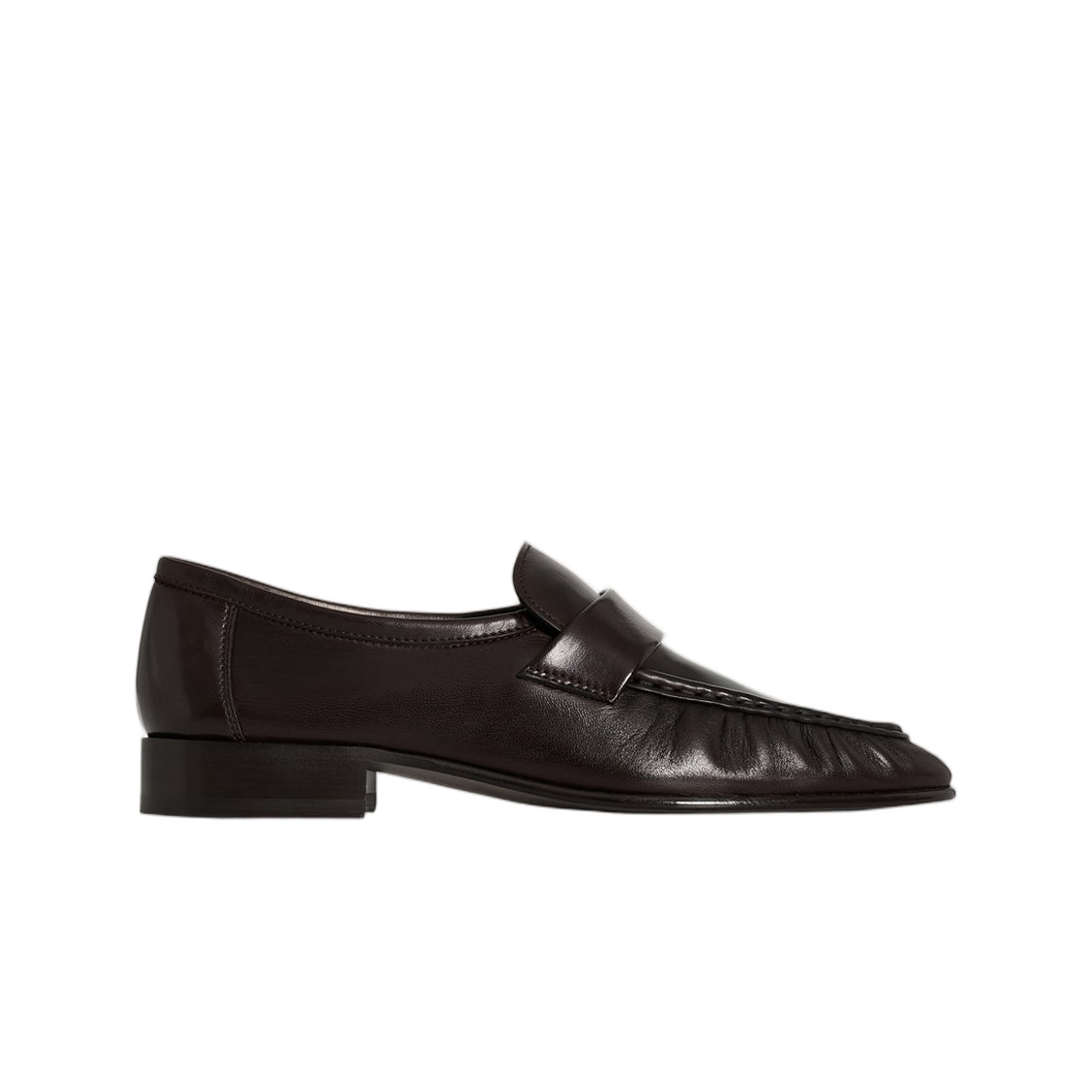 F1280SN60DBR (W) The Row Soft Loafer in Leather Brown