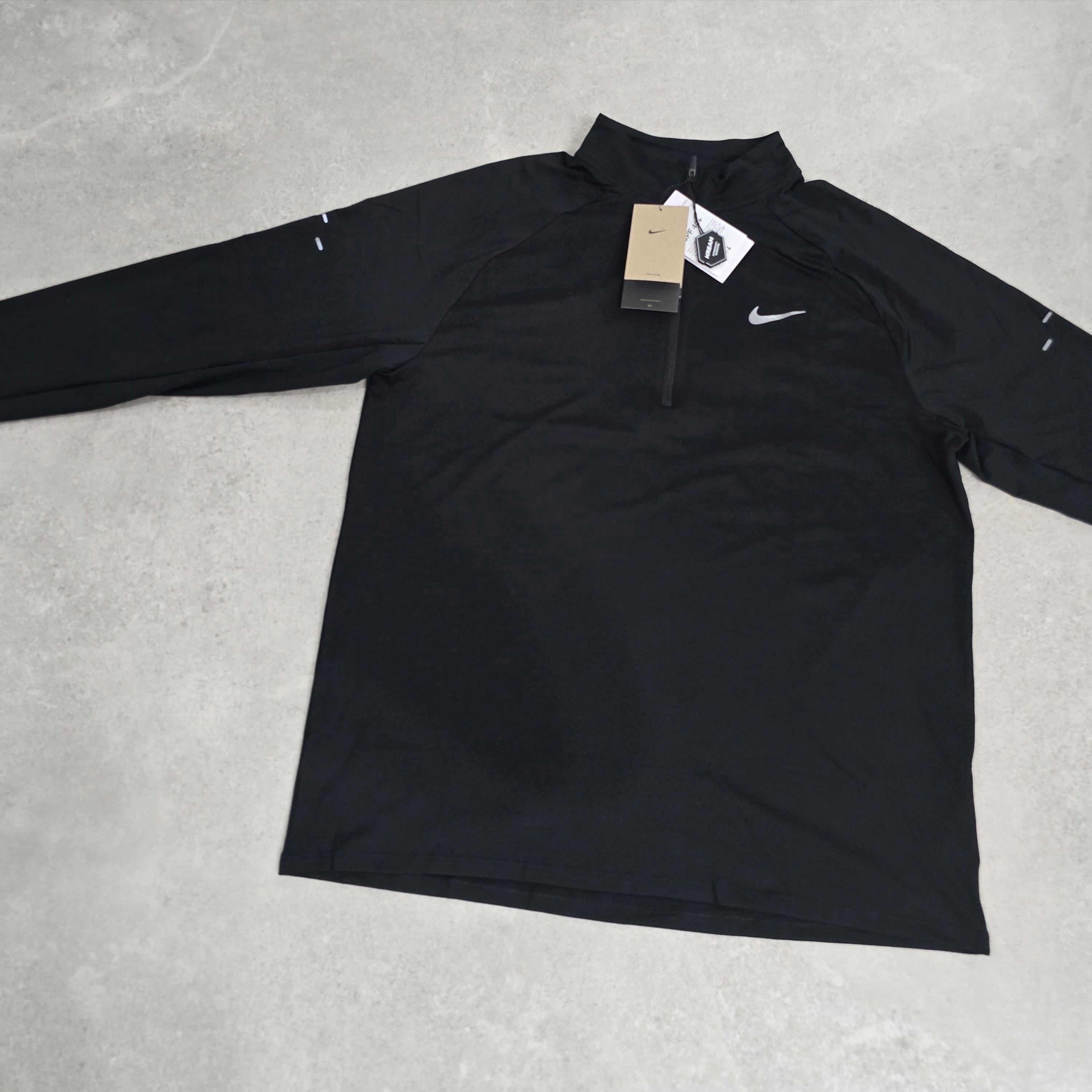 Nike Stride Dri-Fit 1/4 Zip Running Top Black- Asia 착용 스타일
