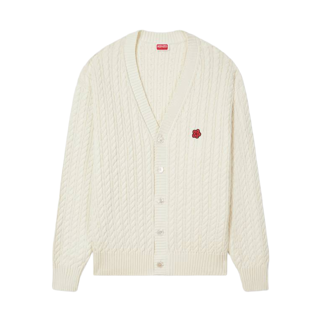 겐조 보케 플라워 자수 코튼 울 가디건 에크루(Kenzo Boke Flower Embroidered Cotton Wool Cardigan Ecru) - 1