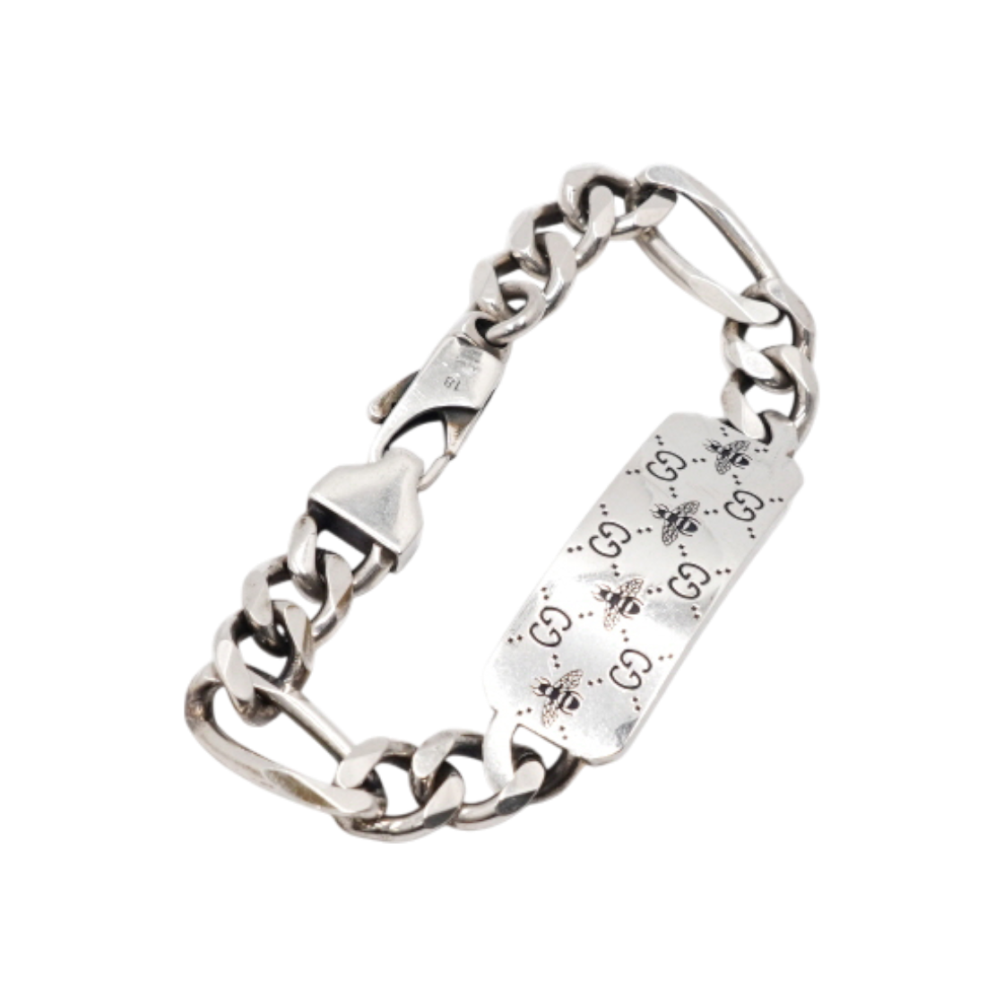 구찌 728264 GG BEE 벌 인그레이빙 실버 체인 남성 브레이슬릿 팔찌aa57790(Gucci 728264 GG Bee Engraved Silver Chain Men's Bracelet)