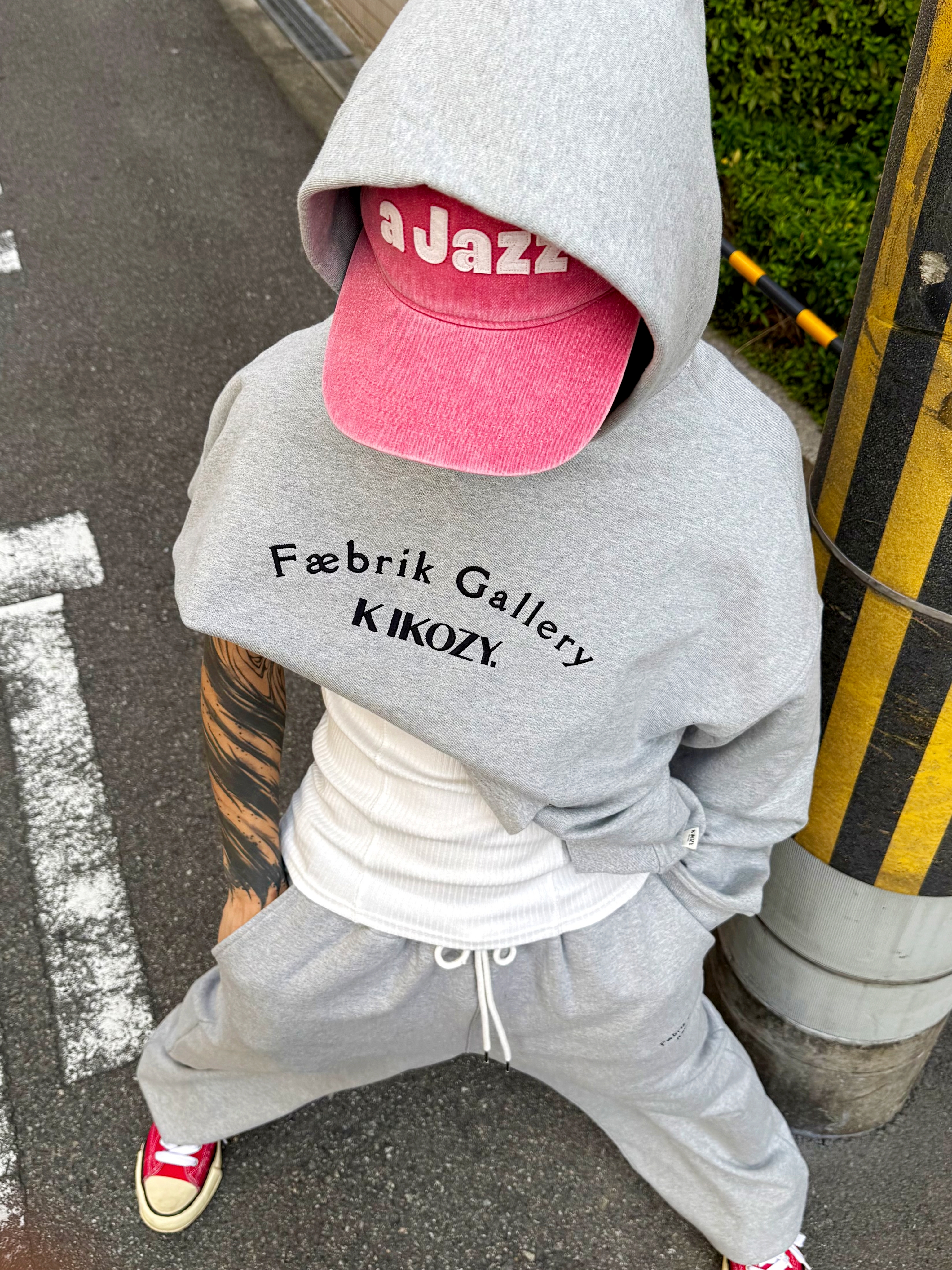 Kikozy A Jazz Cap Pink 착용 스타일