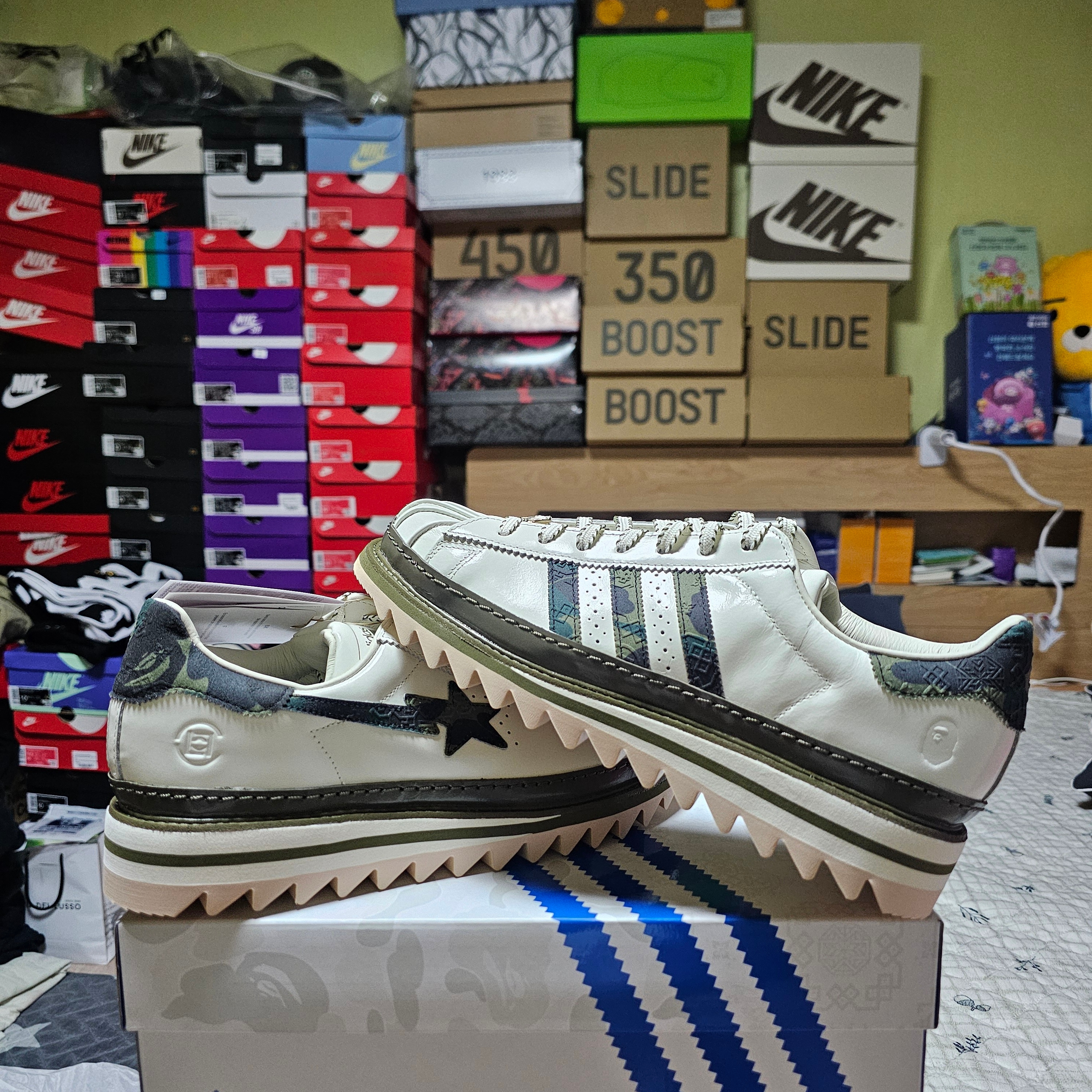 Adidas x BAPE x Edison Chen Clot Superstar Off White Branch 착용 스타일 - 1