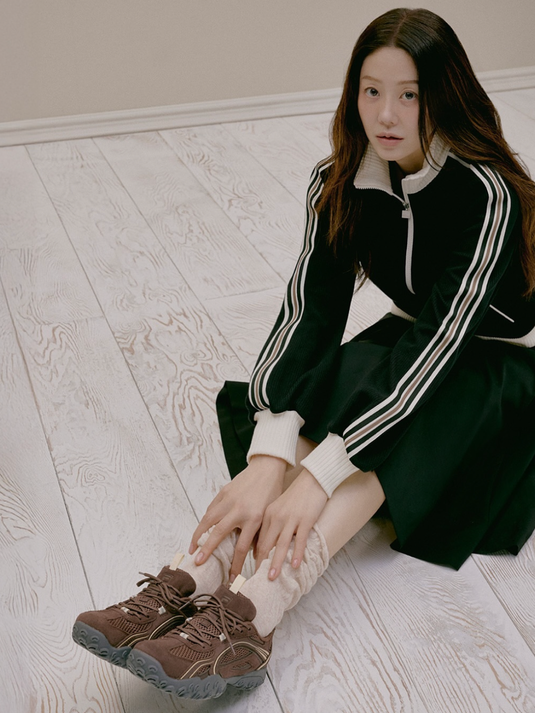 (W) Nike Air Force 1 '07 Cacao Wow, Fila Echappe Choco 착용 스타일 - 2