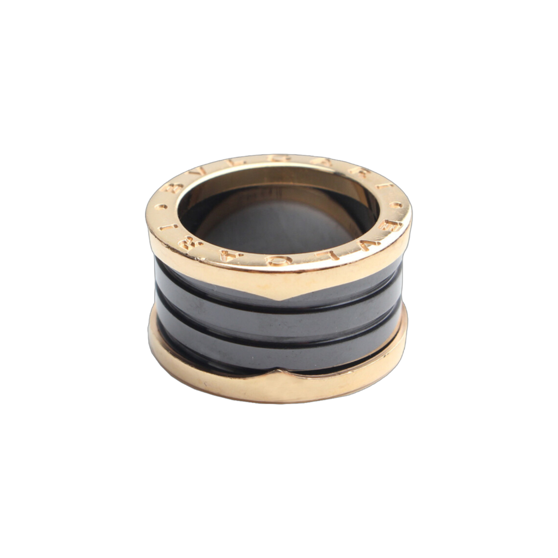 ITQEQJVHDN3U Bulgari B.Zero1 750 Pink Gold Black Ceramic 3-Ring Ring (Size 11)
