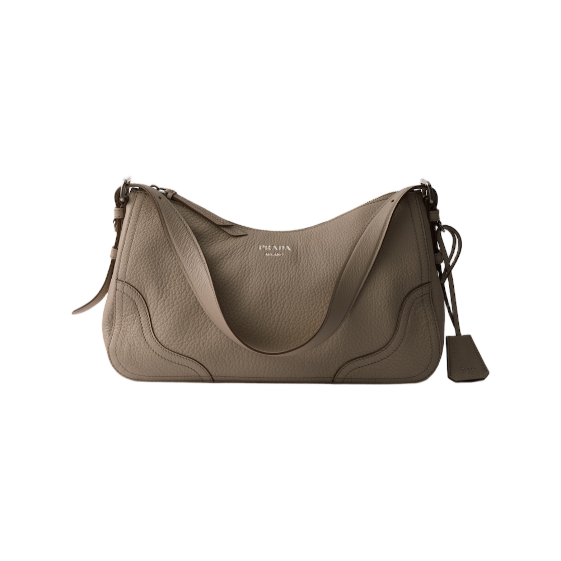 프라다 에이미 라지 레더 숄더백 클레이 그레이(Prada Aimee Large Leather Shoulder Bag Clay Grey) - 1